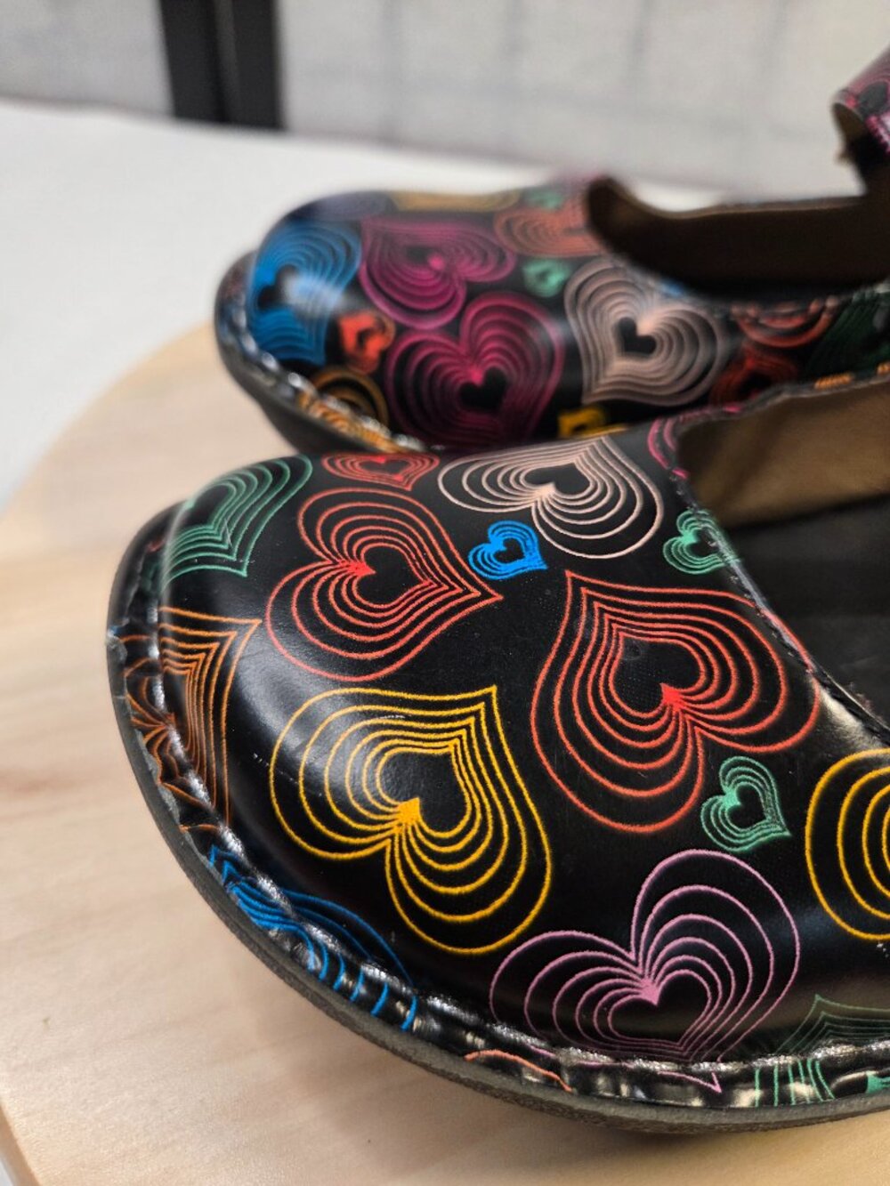 Alegria Paloma Hearts Leather Mary Jane Clogs Women EU 38 / US 8 - Picture 4 of 15